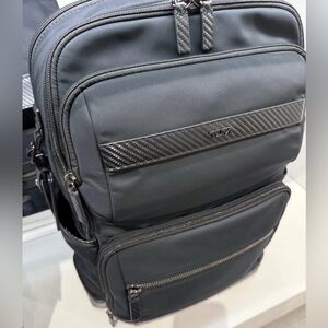 Tumi LINKS Smooth Polyester 17.75” Laptop Backpack BLACK & CARBON FIBER Like New